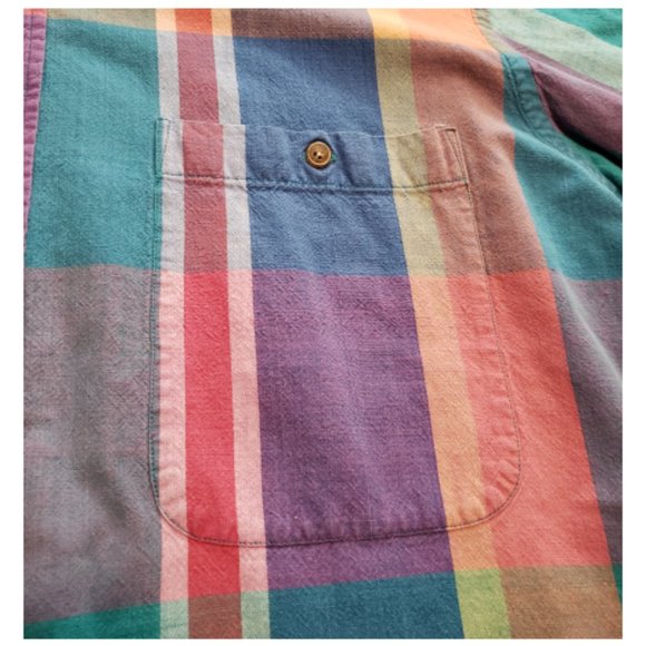 Chaps Ralph Lauren Colorblock Plaid Button Up Shirt | Men's Large L Multi-color - Picture 3 of 6